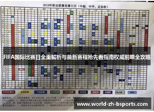 FIFA国际比赛日全面解析与最新赛程抢先看指南权威前瞻全攻略